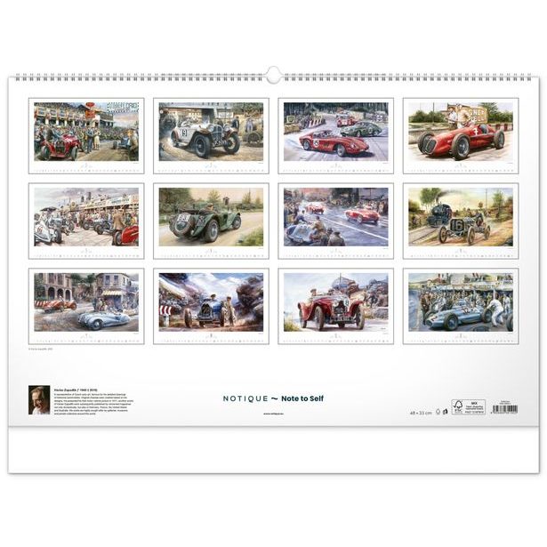 NOTIQUE Nástěnný kalendář Oldtimers – Václav Zapadlík 2026, 64 x 42 cm