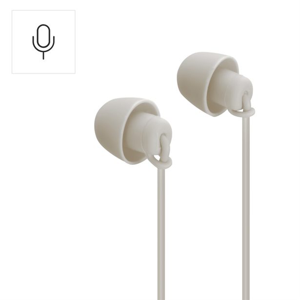 Hama USB-C sluchátka s mikrofonem Calm, mini špunty, béžová