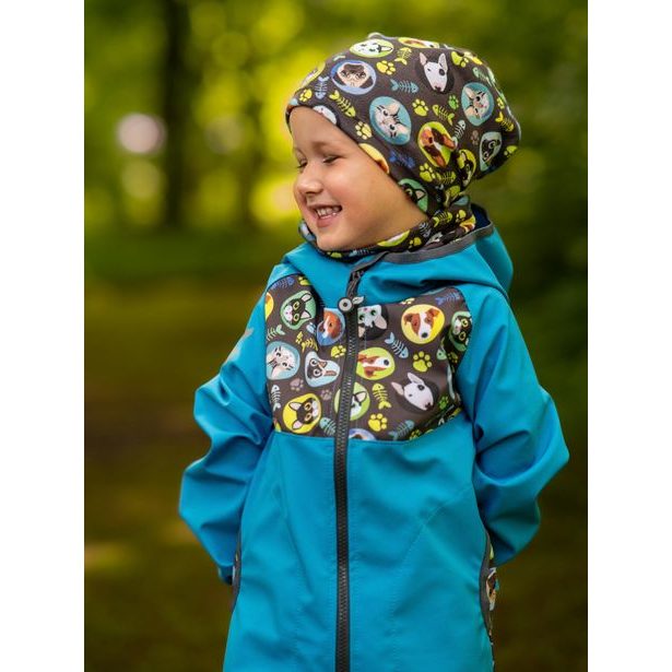 unuo fleecová čepice Kočka a pes kluk