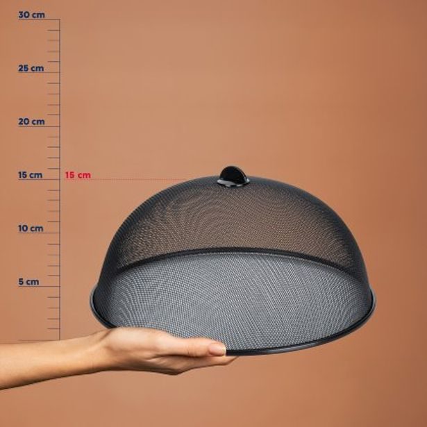 KELA Kryt na potraviny Como kovový černý 15 cm 35 cm průměr KL-11418