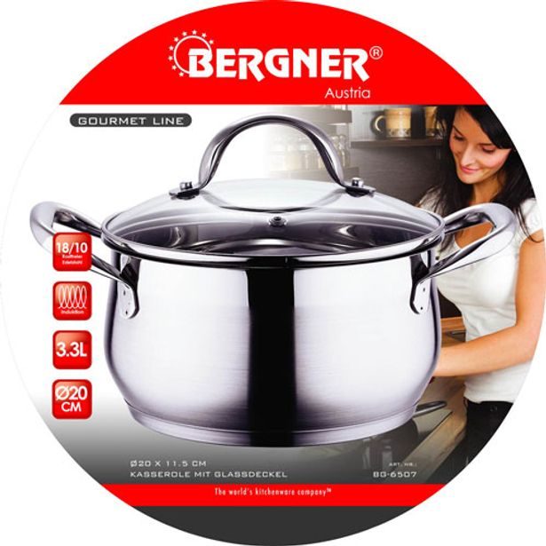 BERGNER Kastrol nerez s poklicí 20 cm Gourmet BG-6507