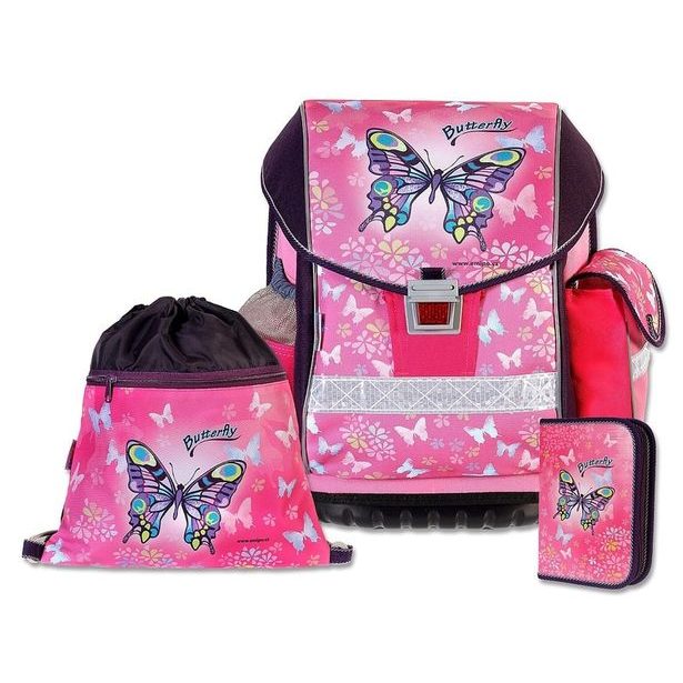 Školní batohový set ERGO TWO Butterfly 3-dílný