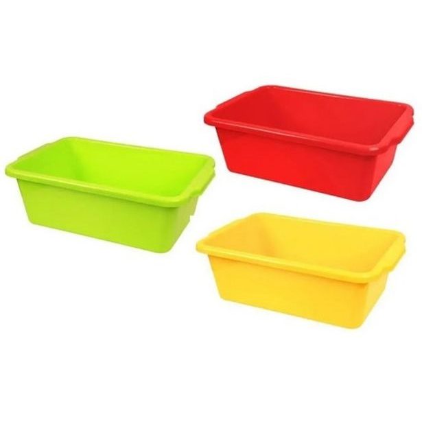 dřez 15,0l hranatý MIX barev, 47,5x28.8x17,7cm, pevný plast