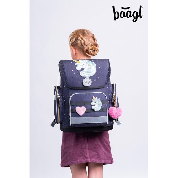 BAAGL Školní aktovka Ergo Unicorn Gold