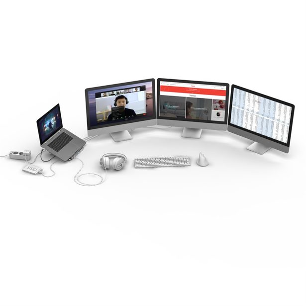 Hama USB-C dokovací stanice a stojan pro notebook Connect2Office Stand, 12 portů