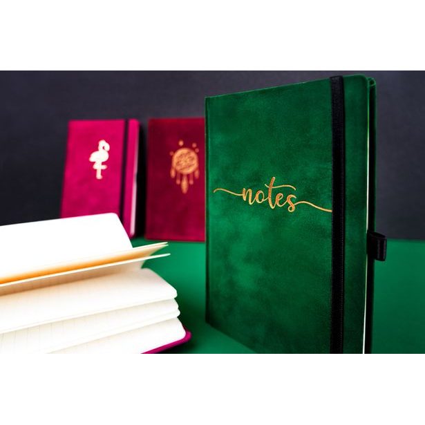 Notes Samet Plameňák, linkovaný, 13 × 21 cm Baagl