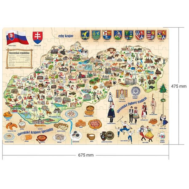 Puzzle - Mapa Slovenska, 160 ks