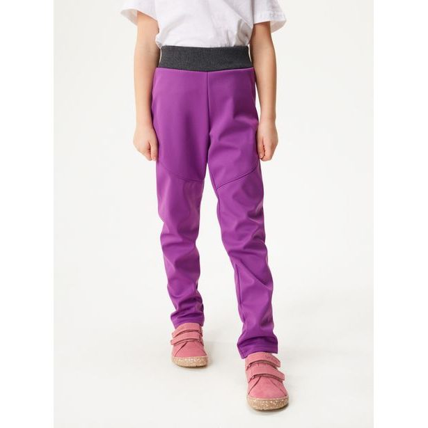 Unuo Dětské softshellové kalhoty s fleecem pružné Sporty, Ostružinová