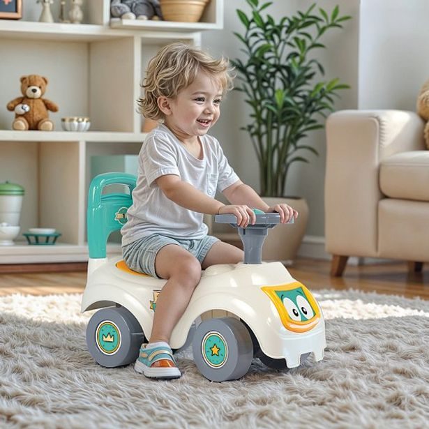 DOLU Odrážedlo auto s opěradlem, bílá