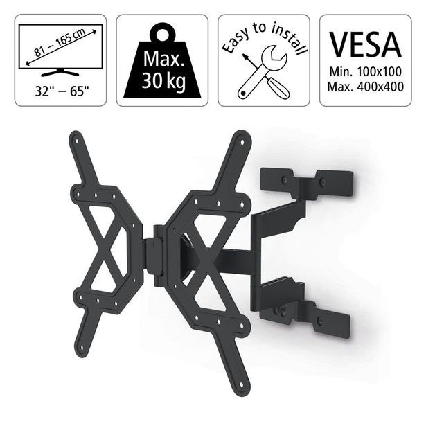 Hama nástěnný držák TV Ultraslim, 400x400, pohyblivý