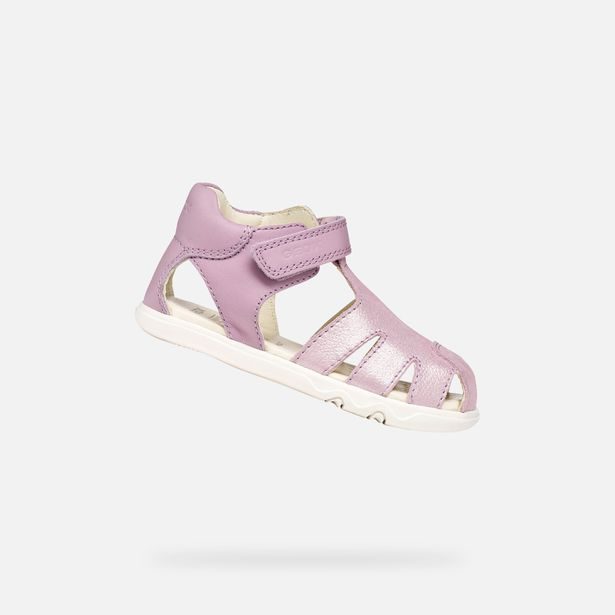 Růžové dívčí barefoot sandály Geox Sandal Steppieup