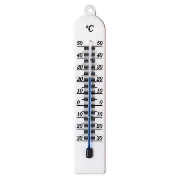 teploměr 17,5x3,2cm univ., -30°C+50°C, PLASTIC bílý
