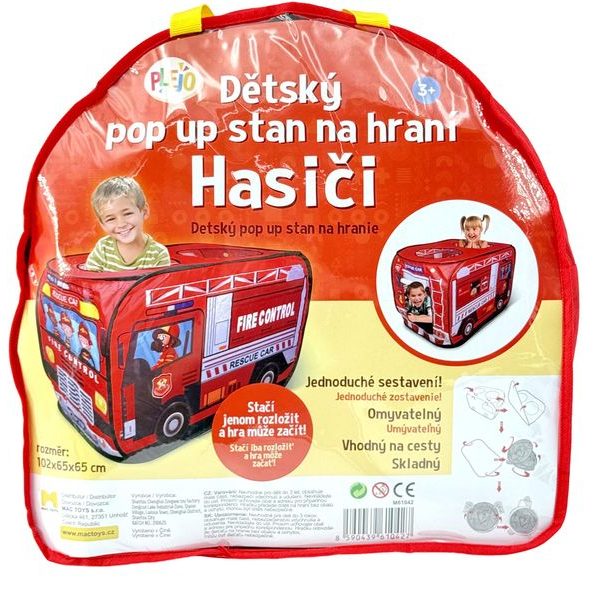 PLEJO Dětský pop up stan na hraní - Hasiči