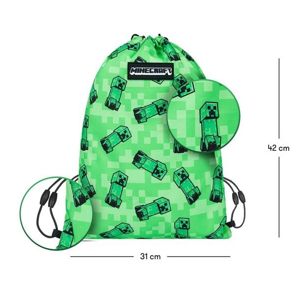 MINECRAFT SET 2 Creeper: penál, sáček