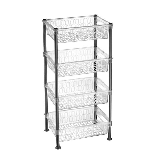 regál 4-dílný 39,5x30x80cm, transp.plast