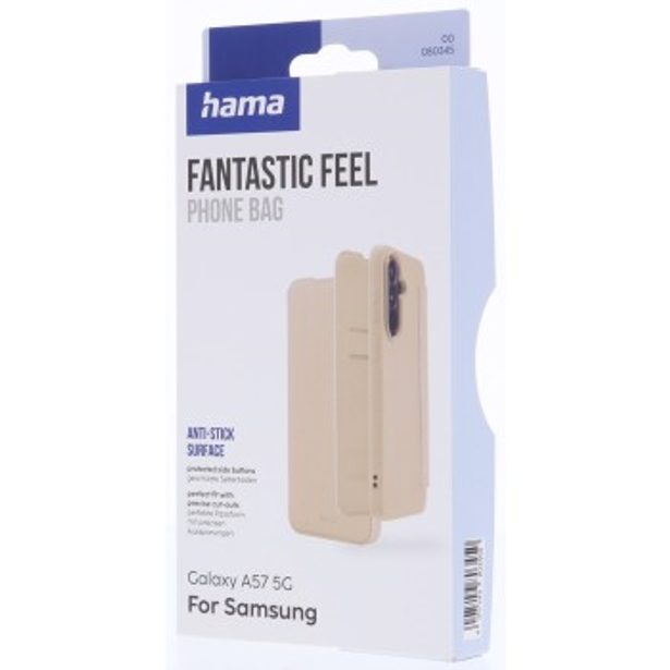 Hama Fantastic Feel, pouzdro-knížka pro Samsung Galaxy A57 5G, hebký povrch, béžové