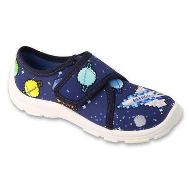 Dětská domácí obuv Befado - modrý vesmír