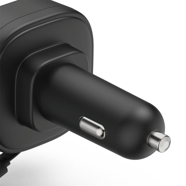 Hama rychlá USB nabíječka do vozidla, 2x USB-C, PD 30 W, navíjecí kabel