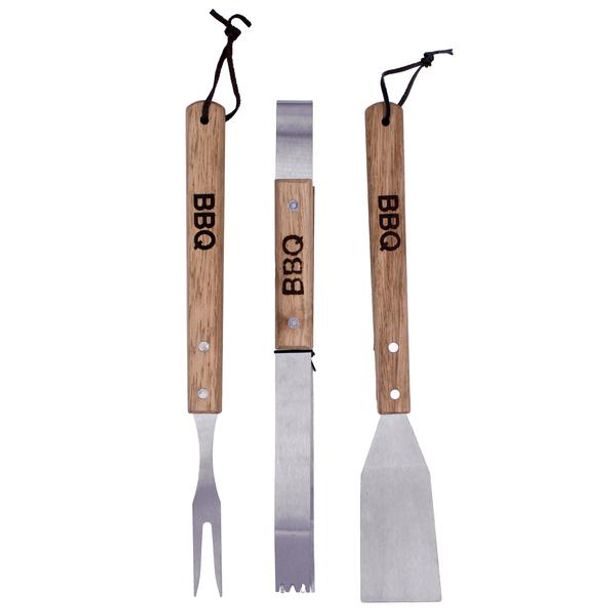 TORO NÁČINÍ GRILOVACÍ BBQ SET 3KS DŘEVĚNÁ RUKOJEŤ_hamashop