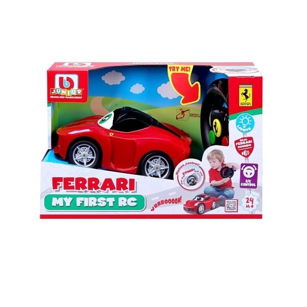 Maisto - BJUNIOR BB Junior RC - LaFerrari se světly a zvuky, dálkový ovladač volant, červená, 27MHz