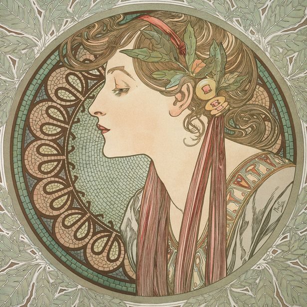 Poznámkový kalendář Alfons Mucha 2023, 30 × 30 cm Baagl
