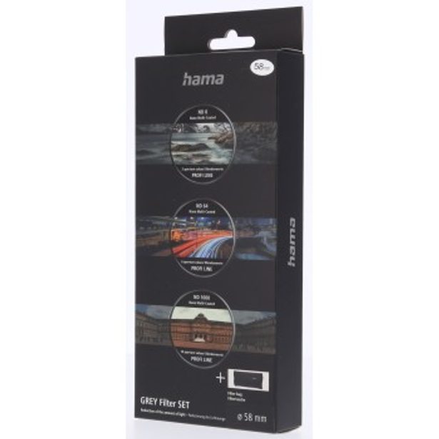 Hama set šedých filtrů ND8, ND64, ND1000, průměr 58 mm, pouzdro na filtre