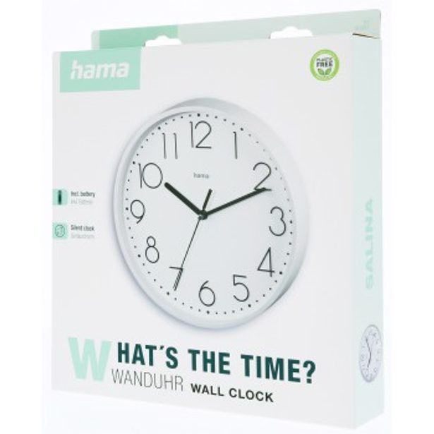 Hama Salina, nástěnné hodiny, průměr 22 cm, tichý chod, bílé