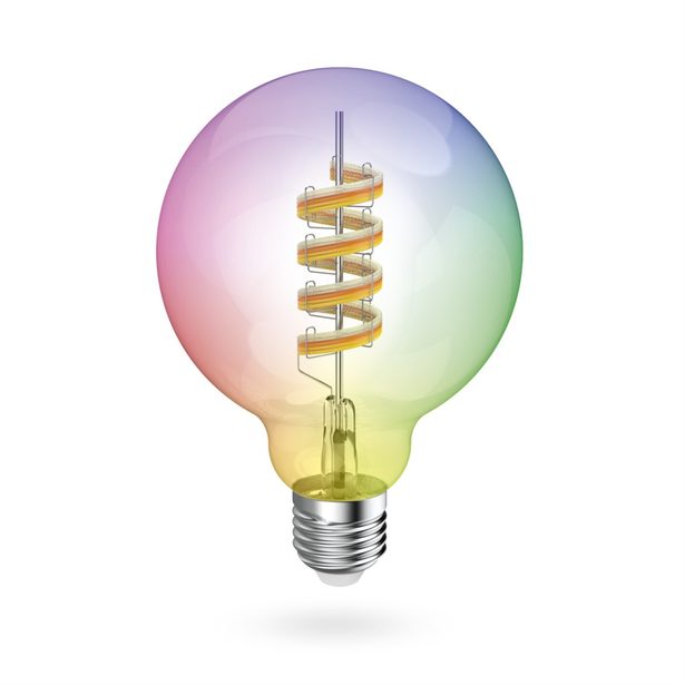 Hama SMART WiFi LED žárovka, Matter, E27, G95 Filament, koule, RGBW, stmívatelná, aplikace