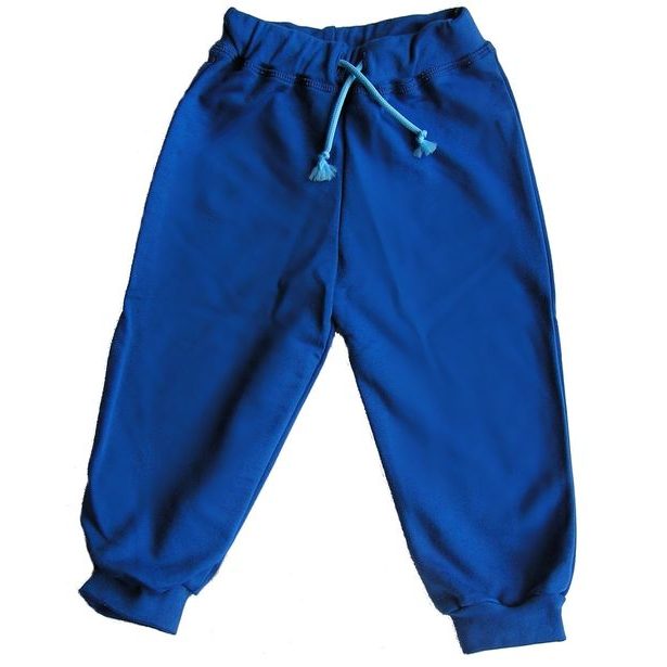 Tepláky pro batolata, nohavice do gumy modré; Velikost oblečení: 86