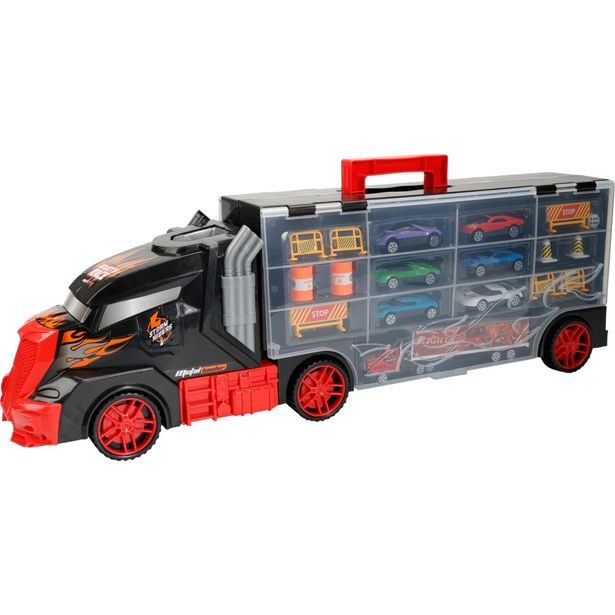 EXCELLENT HOUSEWARE Truck hrací kufřík sada autíček a dopravního značení 17 ks KO-S34497550