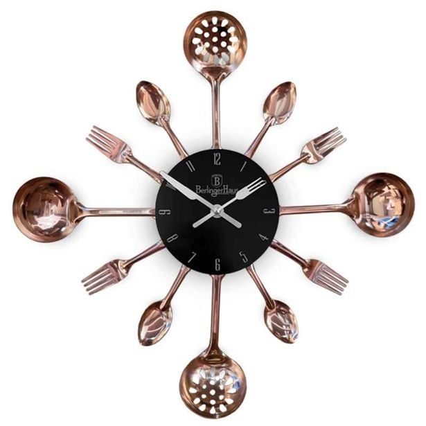 BERLINGERHAUS Kuchyňské nástěnné hodiny Black Rose Collection I BH-9480