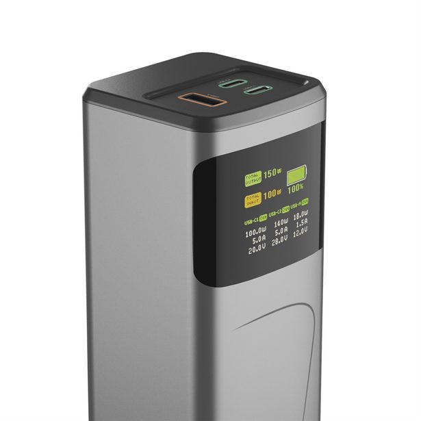 Hama High Power 150 W, powerbanka, 24000 mAh, 2x USB-C, 1x USB-A, PD, QC, displej