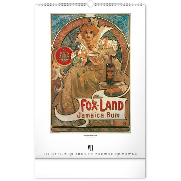 NOTIQUE Nástěnný kalendář Alfons Mucha 2027, 33 x 46 cm