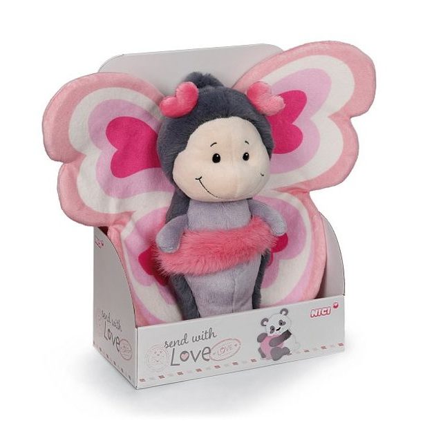 NICI NICI plyš Motýlek Love 21cm, v dárkové krabičce