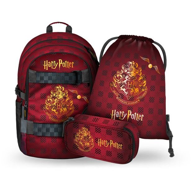 BAAGL SET 3 Skate Harry Potter Bradavice vínový: batoh, penál, sáček