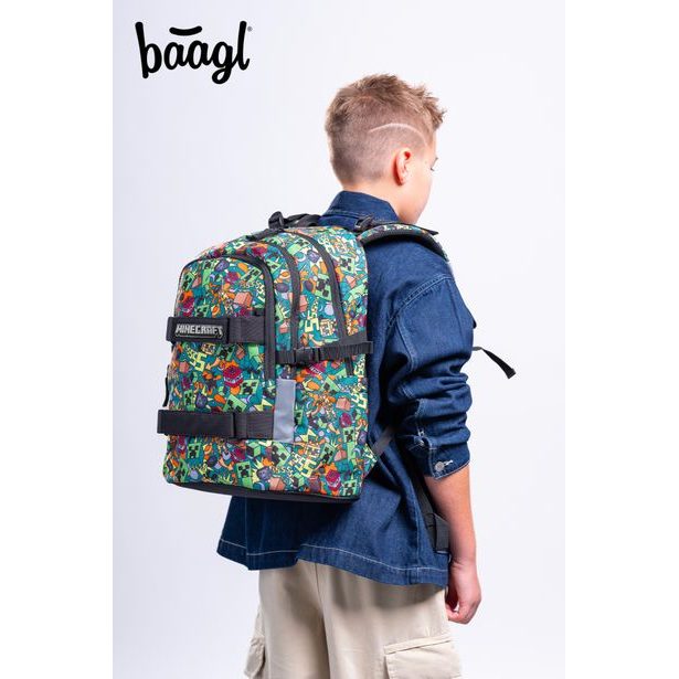 BAAGL Školní batoh Skate Minecraft Chaos