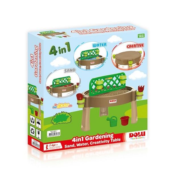 Hrací stolek 4v1 kreativní hnědý