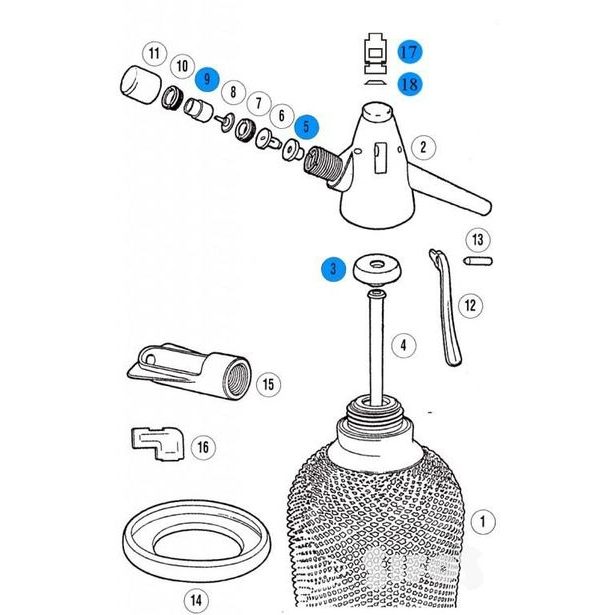 ND-sada gum.těsnění sif.lahve KOVOČAS (KOVO)