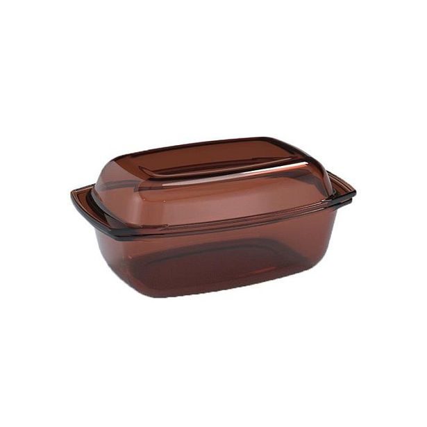 mísa 3,5l hran.AMBER+víko 1,6l, hnědá, var.sklo, zapék. SIMAX