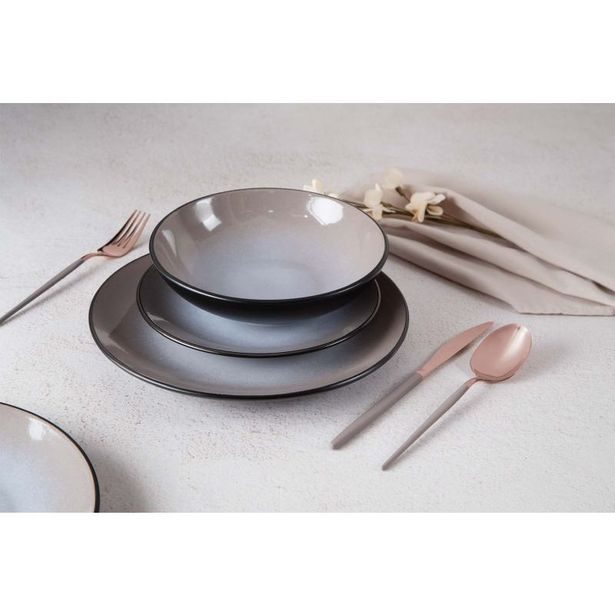 BERLINGERHAUS Jídelní sada talířů 18 ks Taupe Collection lesklá BH-10002