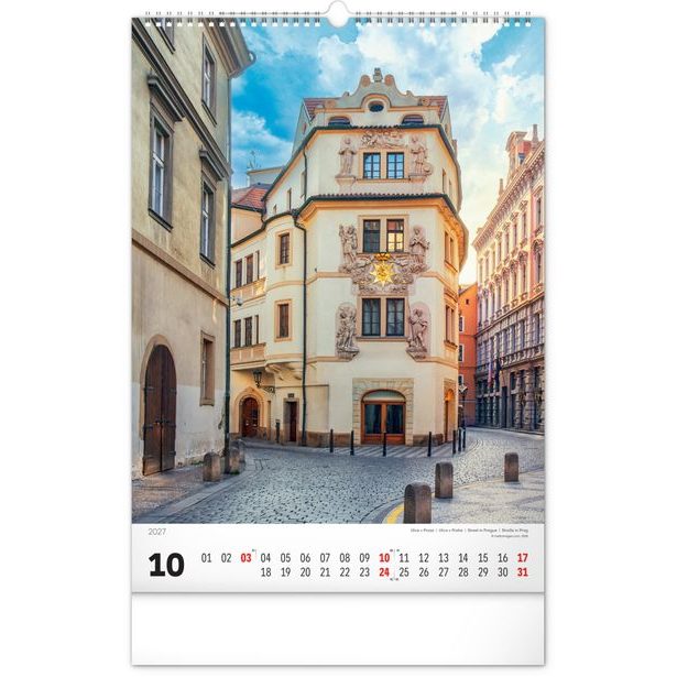 NOTIQUE Nástěnný kalendář Praha 2027, 33 x 46 cm