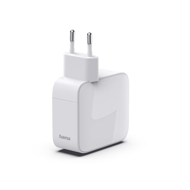 Hama rychlá USB nabíječka GaN 2x USB-C, PD 30 W, navíjecí kabel