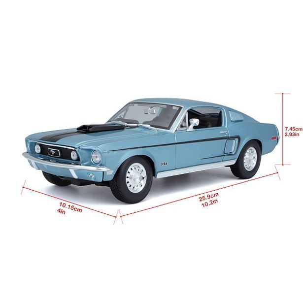 Maisto Maisto - Ford Mustang GT Cobra Jet FB 1968, metal modrá, 1:18