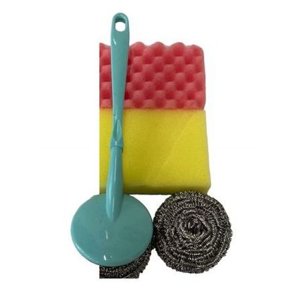 sada-drátěnka 1ks NR+houbička 2ks+drátěnka NR s drž.