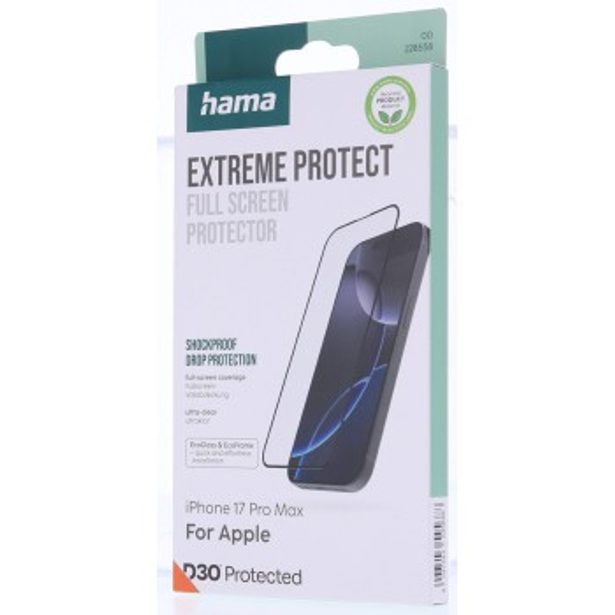 Hama Extreme Protect, ochranné sklo na displej pro Apple iPhone 17 Pro Max, licence D3O®