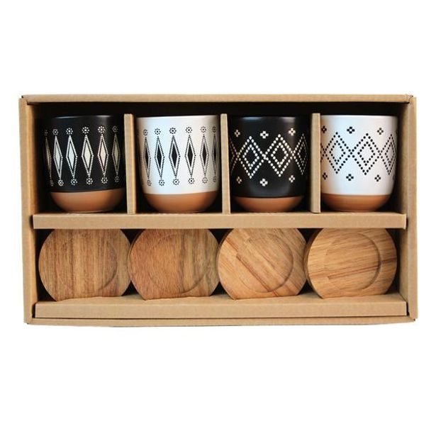 KITCHISIMO SADA HRNKŮ KITCHISIMO 4KS 140ML + DŘEVĚNÝ PODNIOS