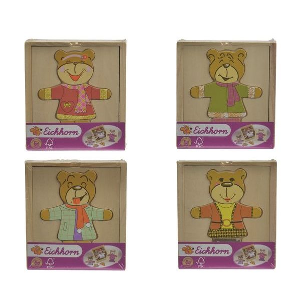 Dřevěná skládačka medvídek