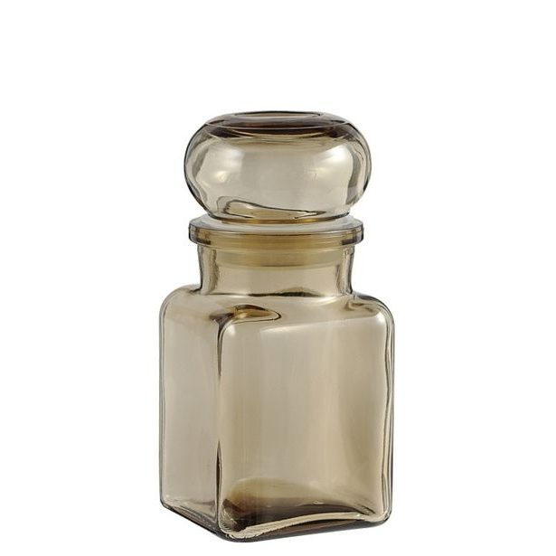 dóza 150ml kouř. TK150/K, 5,5x5,5x12cm, sklo