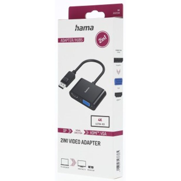 Hama video rozbočovač a převodník DisplayPort na HDMI/VGA