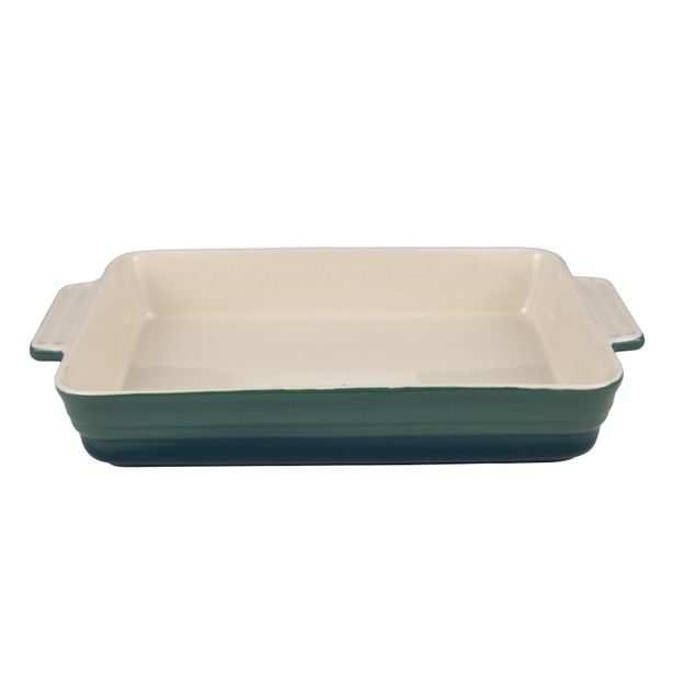 BERGNER Pekáč obdélníkový kamenina sada 2 ks Excalibur zelená BG-13362-GR